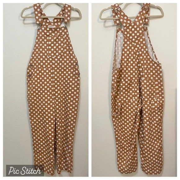 Brixton Christina Crop Polka Dot Overalls - Picture 4 of 12
